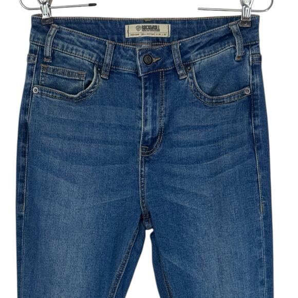 Rock & Roll Insert Bell Bottom High Rise Jeans 28x34 70s Flare Coastal Cowgirl - Picture 2 of 16